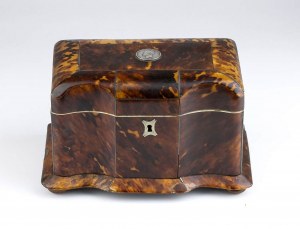 English Victorian tortoiseshell coffer