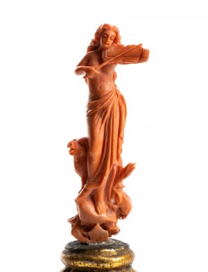 An italian carved coral sculpture