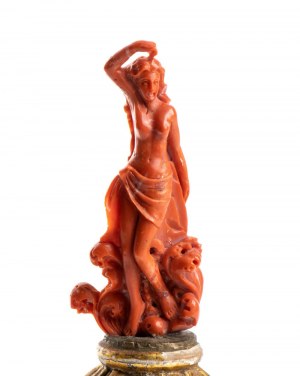 An italian carved coral sculpture