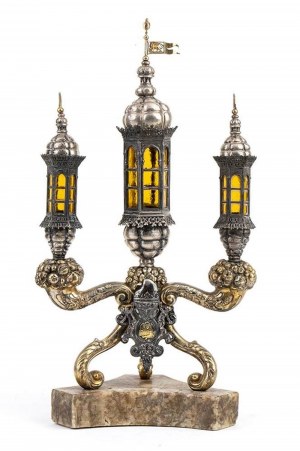 A particular Italian silver candelabrum