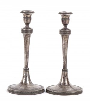 A pair of Italian silver candlesticks