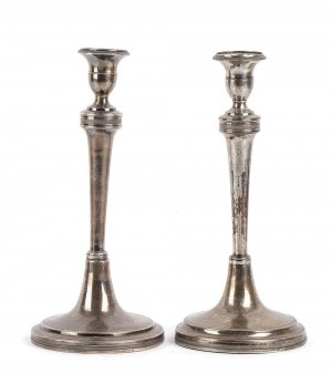 A pair of Italian silver candlesticks