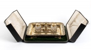 Rare English Victorian sterling silver inkwell