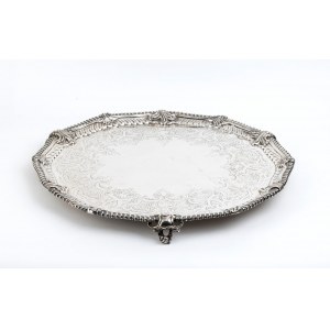 R & S Garrard & Co Important English Victorian sterling silver salver
