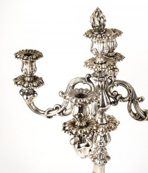 A pair of German silver candelabra