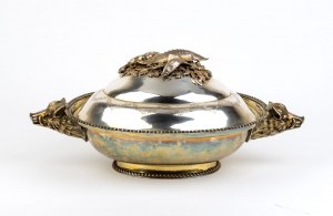 Russian silver entreé dish