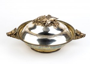 Russian silver entreé dish