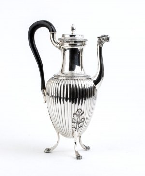 Large French silver coffee pot