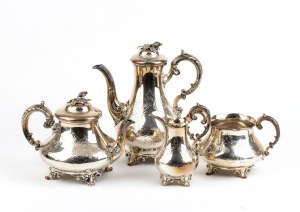 Service à thé et à café en argent sterling de l'époque victorienne anglaise