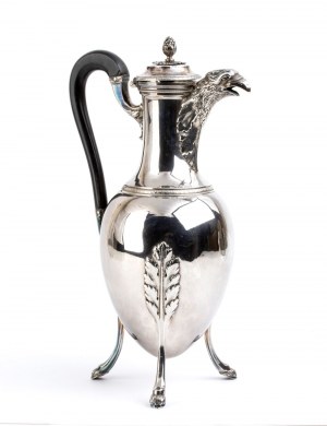 Large French silver coffee pot