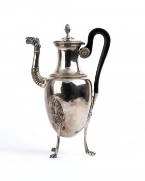 Large French silver coffee pot