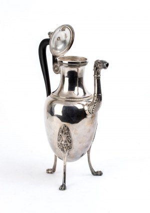 Large French silver coffee pot