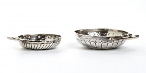 Two French silver tastevin