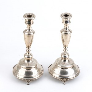 A pair of Austro-Hungarian silver candlesticks