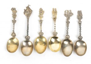 A group of six Continental silver spoons