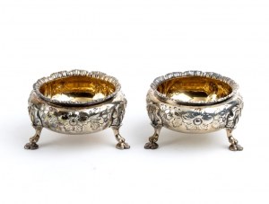 A pair of english Victorian salt cellars