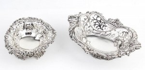 Deux paniers en argent sterling de l'époque victorienne anglaise