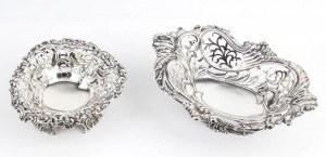 Two English Victorian sterling silver baskets