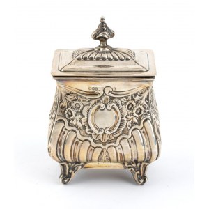 Minshull & Latimer English Victorian sterling silver tea caddy