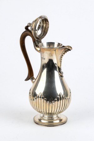Anglická stříbrná viktoriánská konvice na kávu