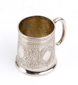 Scottish Victorian sterling silver christening mug