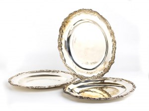 Three italian silver salvers