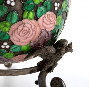 Velké stříbrné a cloisonnè smaltované vejce