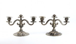 A pair of Italian silver candelabra