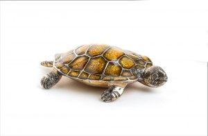 Italian silver and enamel turtle