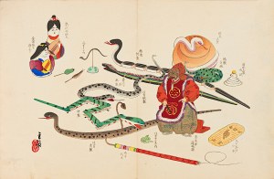 Kawasaki Kyosen (1877-1942), Snake, Osaka, 1918