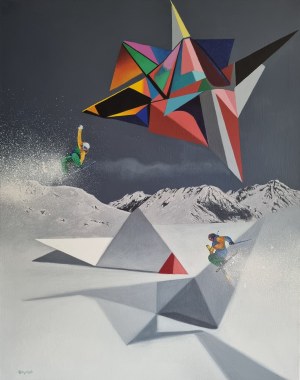Paco Guzman Morsillo, Paysage géométrique avec bascule, 2024