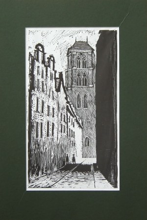 Zdzisław Król(1921-2002),Gdańsk - Blick auf die Basilika St. Marien