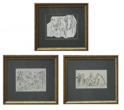 Antoni Uniechowski(1903-1976),Zestaw trzech rysunków z cyklu