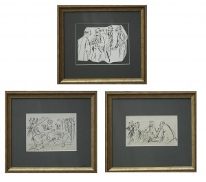 Antoni Uniechowski(1903-1976),Soubor tří kreseb z cyklu 