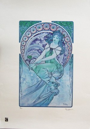 Alfons Maria Mucha(1860-1939),Umenie:Maľba(cyklus Umenie-maľba)