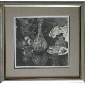 Leon Wyczółkowski(1852-1936),Still life with decanter and flowers