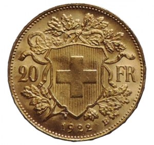 Suisse, 20 francs 1922