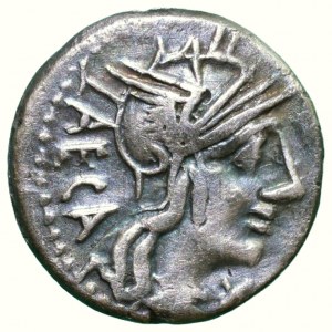 M. Poricius Laecca 125 pred Kr., AR denár