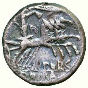 M. Poricius Laecca 125 pred Kr., AR denár