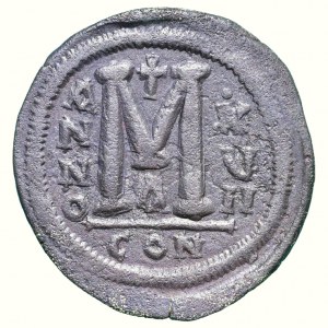 Justynian I. 527-565, AE follis
