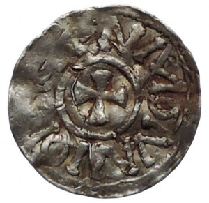 Sassonia, Bernhard I. 973-1011, Denario Dbg. 589 patina