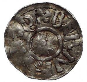 Sassonia, Bernhard I. 973-1011, Denario Dbg. 589 patina