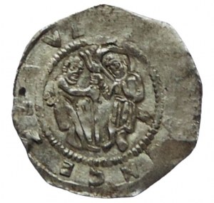 Vladislav II. 1140-1172, denario Cach 587 al rovescio 1 palla a sinistra