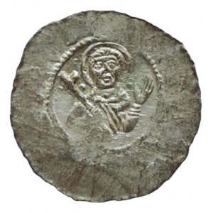 Bedřich 1179-1181 , denár Cach 627 po stranách poprsí kuličky