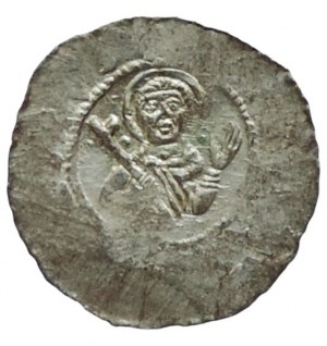 Bedřich 1179-1181 , denarius Cach 627 sur les côtés des boules du buste