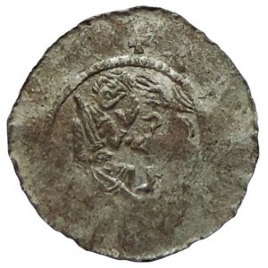 Bedřich 1179-1181 , denár Cach 627 po stranách poprsí kuličky