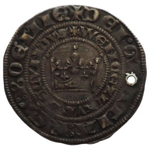Wenceslas II. 1278-1305, Prague groschen Sm.1 hole 3