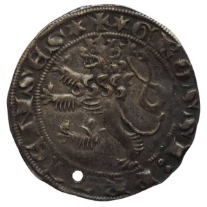 Václav II. 1278-1305, pražský groš Sm.1 dírka 3