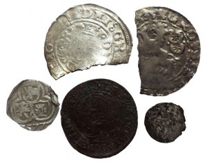 Cheb city 15th century, penny + convolut 4pcs various