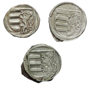 Matthias Corvinus, a penny with the Hungarian-Czech emblem